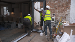 triple glazing being installed