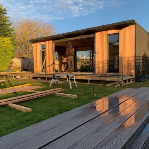 Garden room being built