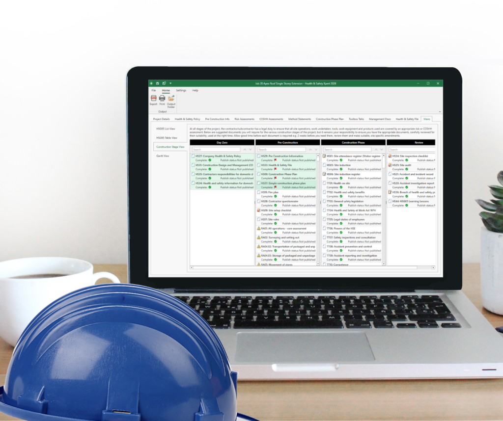 Health & Safety Xpert desk set up Professional Builder