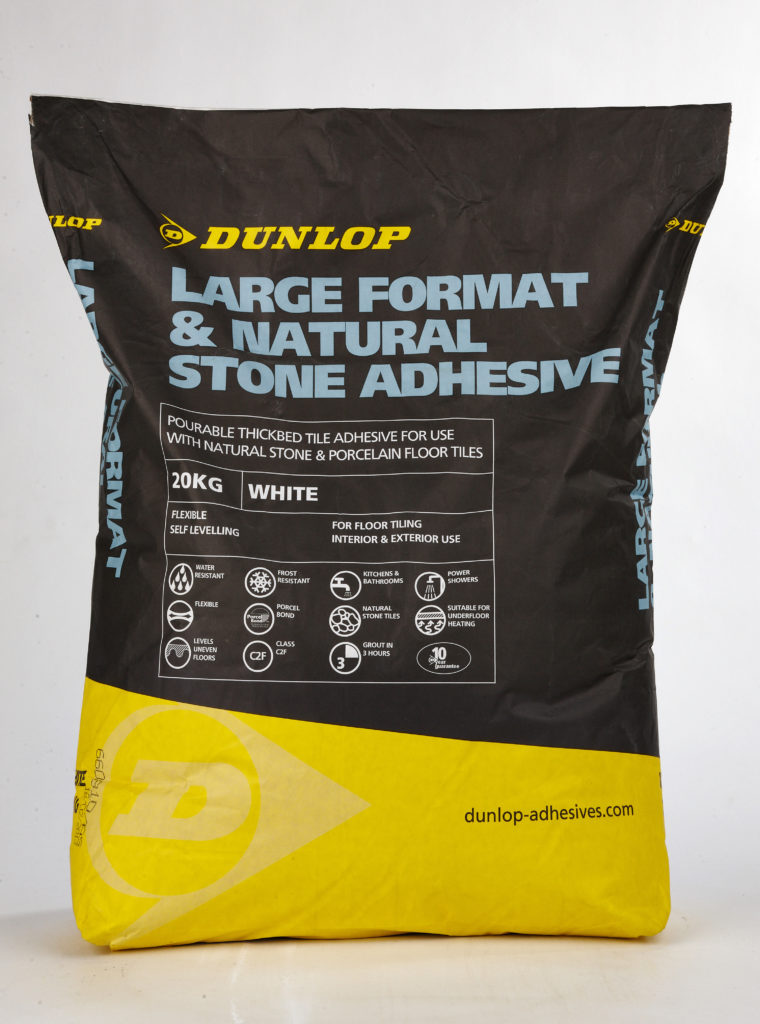 Natural stone adhesive from Dunlop Professional Builder