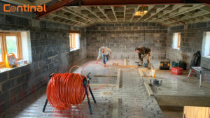 underfloor heating being put down