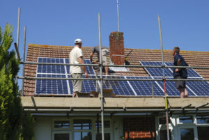 solar PV being installed